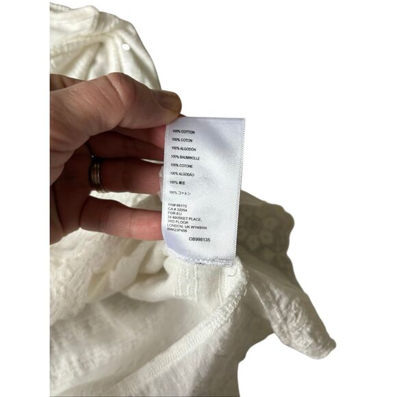 NEW Anthropologie White Embroidered Tank Top Tassel Tie Straps Boho size M - Picture 8 of 8